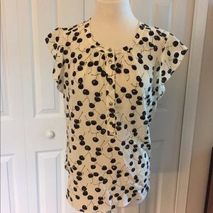 J. Crew Cherry Print Top